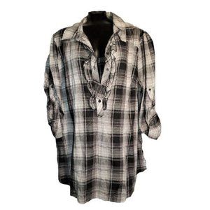 Lightweight Cotton blend Ruffle pull on Tunic 3X